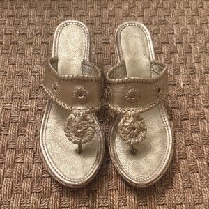 Jack Rogers Gold Wedge Sandal Size 8.5